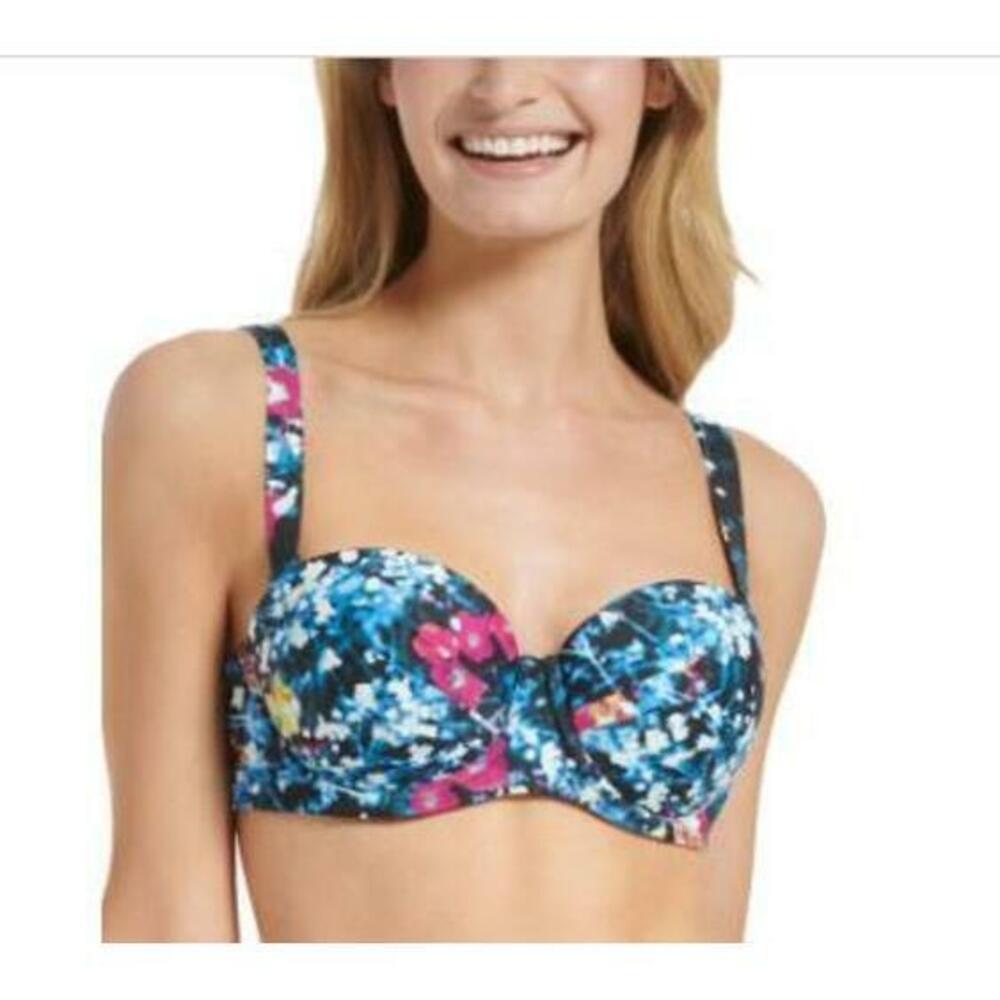Calvin Klein Women's Lifestyle Bra TOP Poppy Multicolor Large